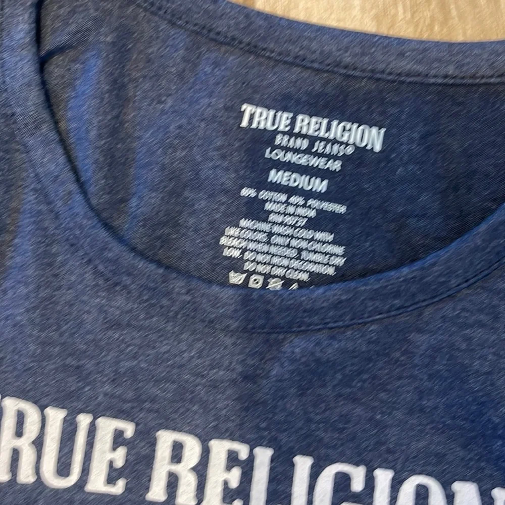 True Religion Blue/White Loungewear Tank Top Tee MEDIUM